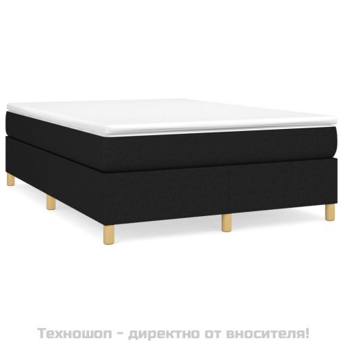 Рамка за легло с пружини, черна, 140x190 см плат