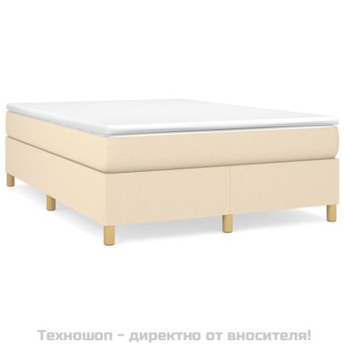 Рамка за легло с пружини, кремава, 140x190 см, плат