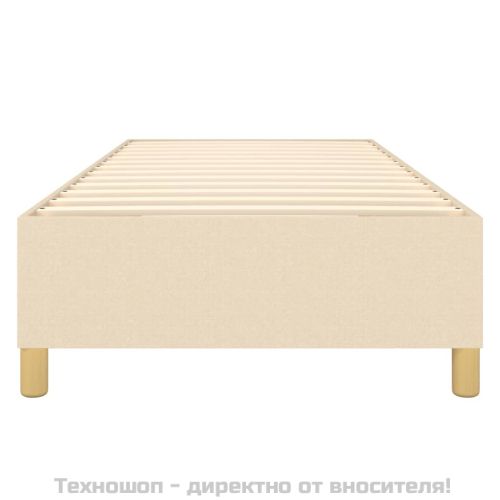 Рамка за легло с пружини, кремави, 90x200 см, плат