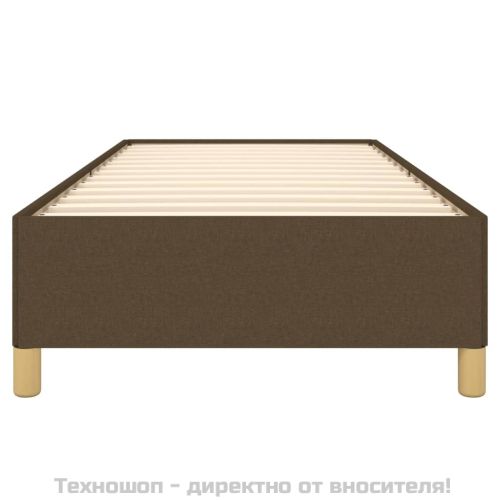Рамка за легло без матрак, тъмнокафява, 100x200 см, плат