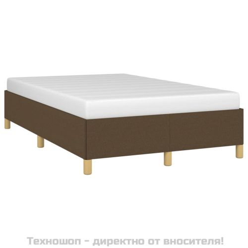 Рамка за легло без матрак, тъмнокафява, 120x200 см, плат