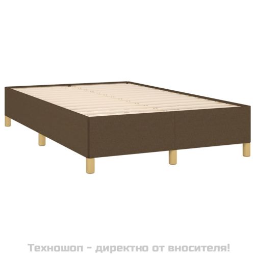 Рамка за легло без матрак, тъмнокафява, 120x200 см, плат