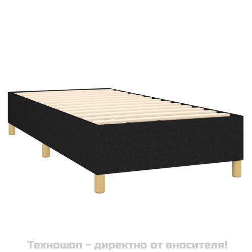 Рамка за легло с пружини, черна, 100x200 см, плат