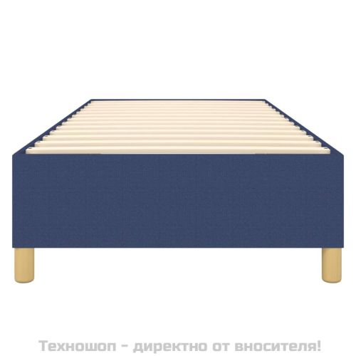 Рамка за легло с пружини, Синьо, 90x200 см, плат