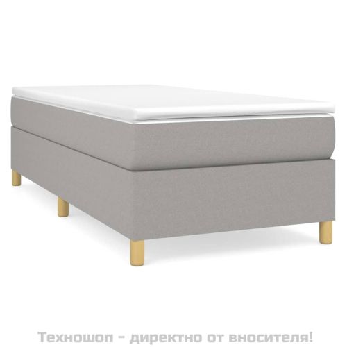 Рамка за легло с пружини, светлосива, 90x200 см, плат