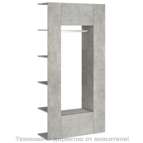 Шкафове за коридор, 2 бр, бетонно сиви, инженерно дърво