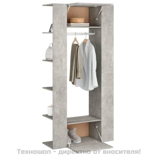 Шкафове за коридор, 2 бр, бетонно сиви, инженерно дърво