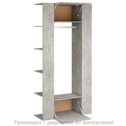Шкафове за коридор, 2 бр, бетонно сиви, инженерно дърво