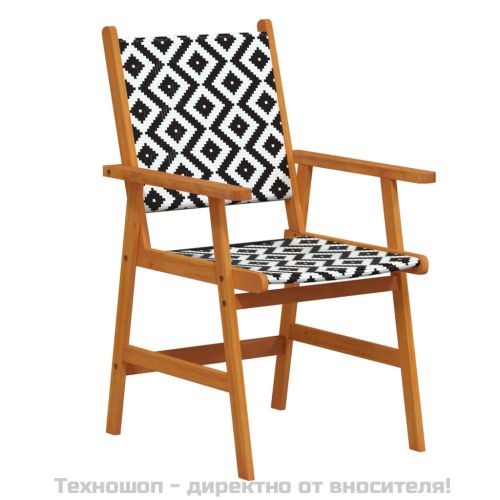 Градински трапезен комплект от 5 части, акация масив
