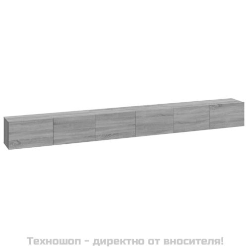 Комплект ТВ шкафове от 3 части, сив сонома, инженерно дърво