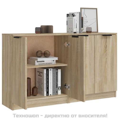 Сайдборди, 2 бр, дъб сонома, 60x30x70 см, инженерно дърво