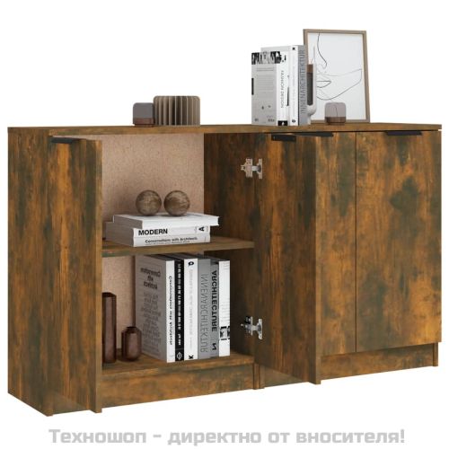 Сайдборди, 2 бр, опушен дъб, 60x30x70 см, инженерно дърво