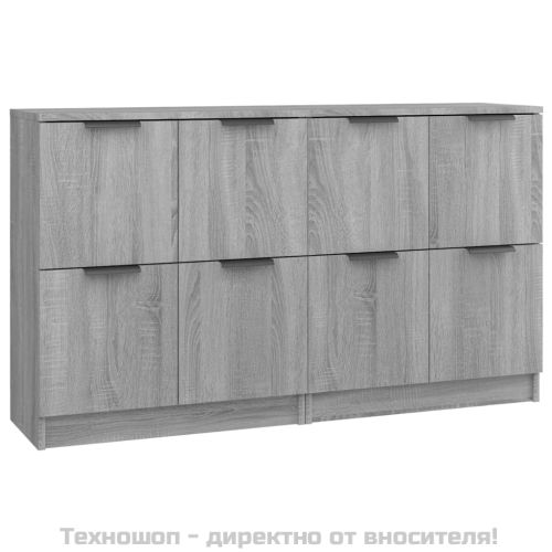Сайдборди, 2 бр, Сив сонома, 60x30x70 см, инженерно дърво