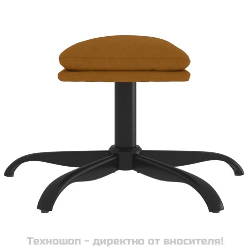 Табуретка, кафява, 60x60x36 см, кадифе