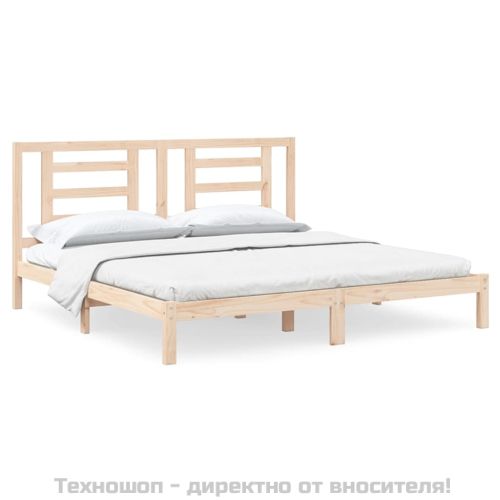 Рамка за легло без матрак 200x200 см масивна чамова дървесина