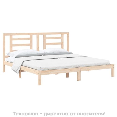 Рамка за легло без матрак 200x200 см масивна чамова дървесина