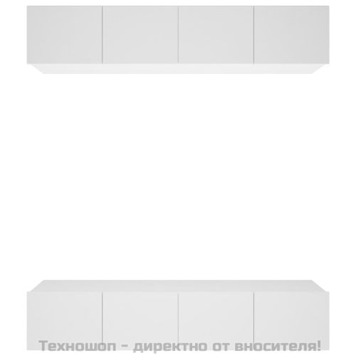 ТВ шкафове, 4 бр, бели, 80x30x30 см, инженерно дърво