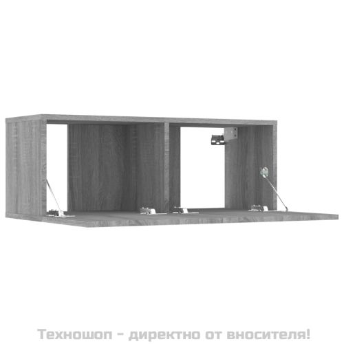ТВ шкафове, 4 бр, сив сонома, 80x30x30 см, инженерно дърво