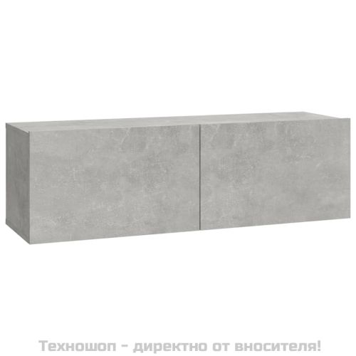 Стенни ТВ шкафове 4 бр бетонно сиви 100x30x30см