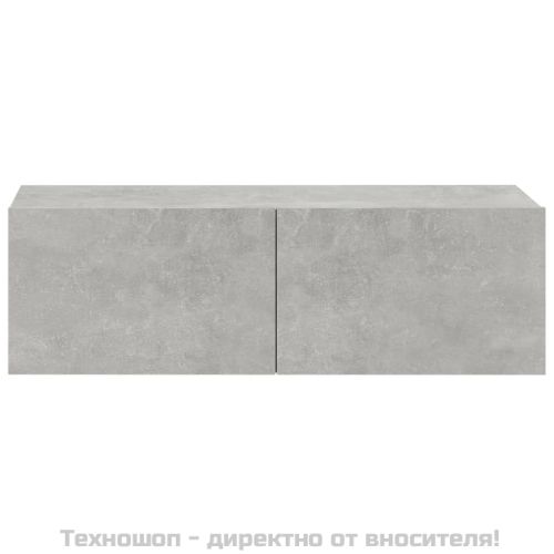 Стенни ТВ шкафове 4 бр бетонно сиви 100x30x30см