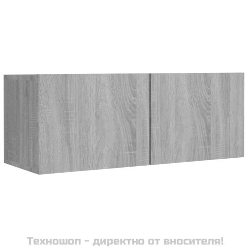 Комплект ТВ шкафове от 8 части, сив сонома, инженерно дърво