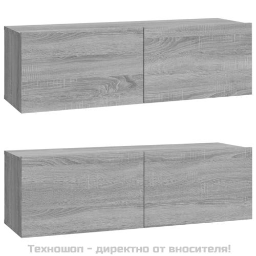 Комплект ТВ шкафове от 4 части, сив сонома, инженерно дърво