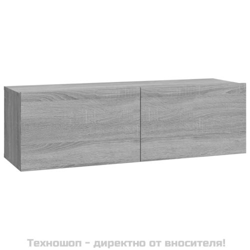 Комплект ТВ шкафове от 4 части, сив сонома, инженерно дърво