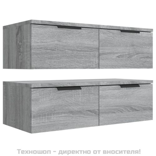 Стенни ТВ шкафове 2 бр сив сонома 68x30x20 см инженерно дърво