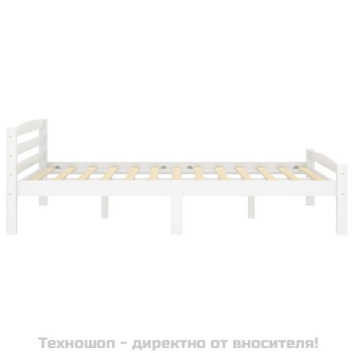 Рамка за легло, бяла, бор масив, 120х200 см