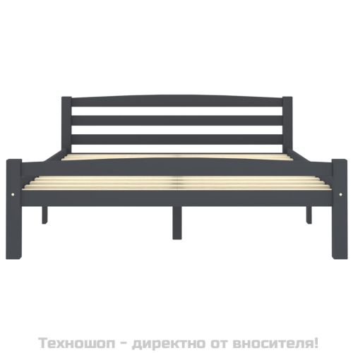 Рамка за легло, тъмносива, бор масив, 120x200 см