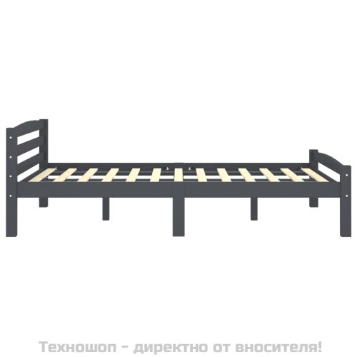 Рамка за легло, тъмносива, бор масив, 120x200 см
