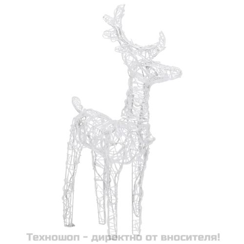 Коледни елени, 2 бр, студено бяло, 80 LED, акрил