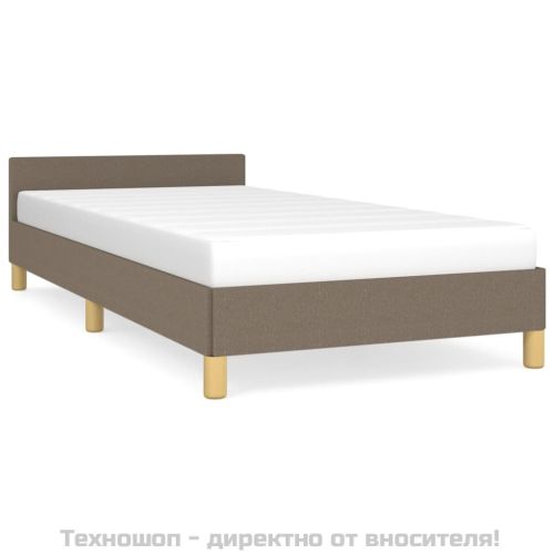 Рамка за легло с табла без матрак, таупе, 90x200 см, плат