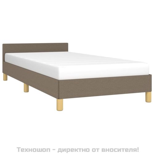 Рамка за легло с табла без матрак, таупе, 90x200 см, плат