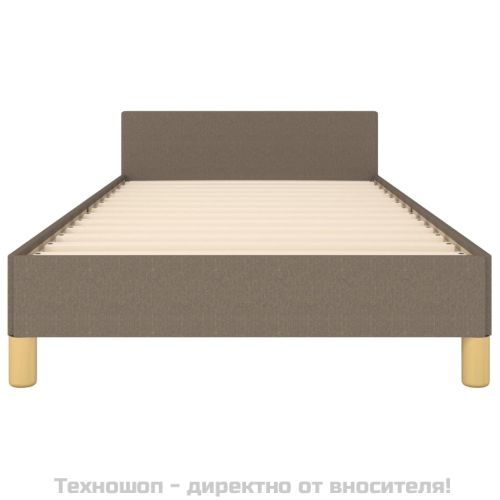Рамка за легло с табла без матрак, таупе, 90x200 см, плат