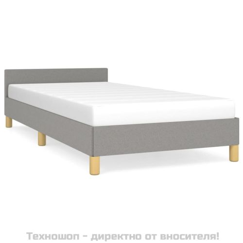 Рамка за легло без матрак, светлосива, 90x200 см, плат