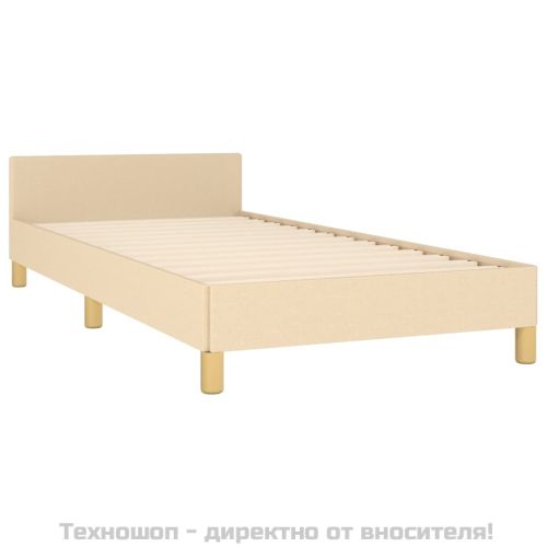 Рамка за легло с табла без матрак, кремава, 90x200 см плат