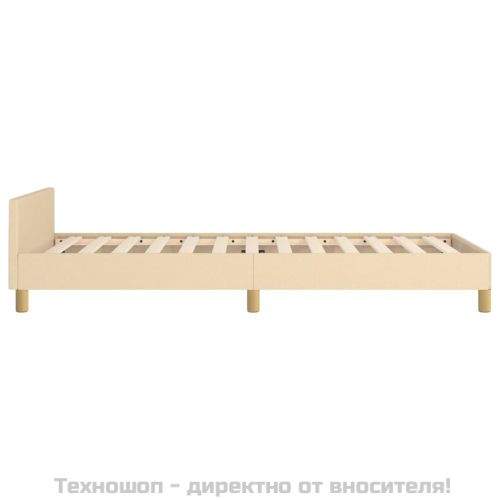 Рамка за легло с табла без матрак, кремава, 90x200 см плат