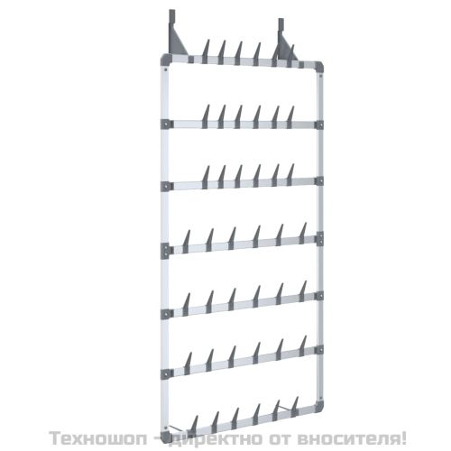 Висящ органайзер за обувки, сребрист, 66x13x139 см