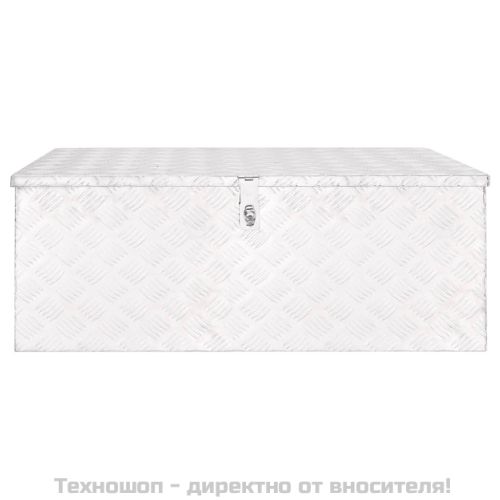 Кутия за съхранение, сребриста, 100x55x37 см, алуминий