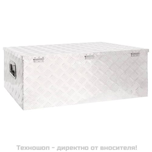 Кутия за съхранение, сребриста, 100x55x37 см, алуминий