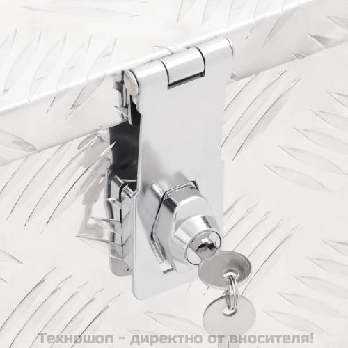 Кутия за съхранение, сребриста, 100x55x37 см, алуминий