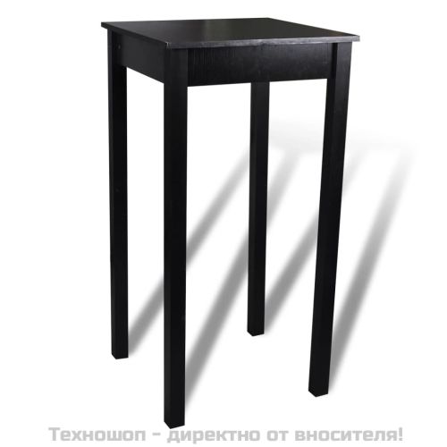 Бар маса, МДФ, черна, 55x55x107 см