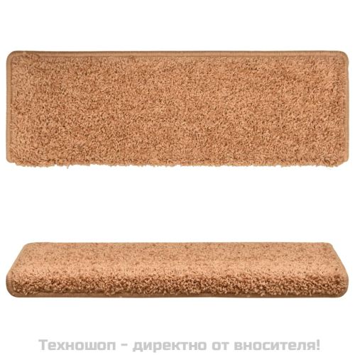 Изтривалки за стълби 15 бр. 65x21x4 см кремави с правоъгълен ръб