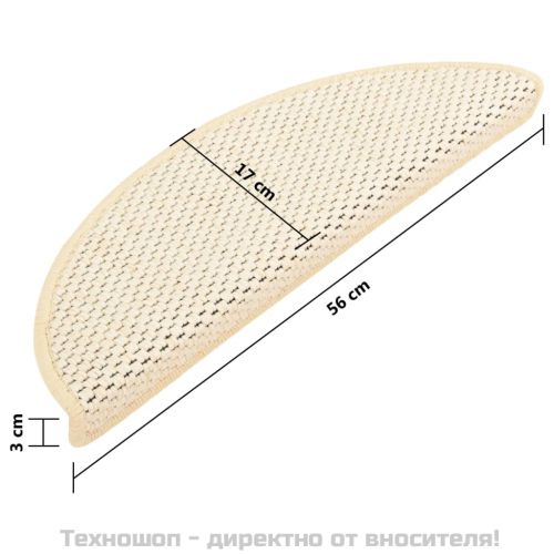 Самозалепващи стелки за стълби сизал 15 бр 56x17x3 см бербер