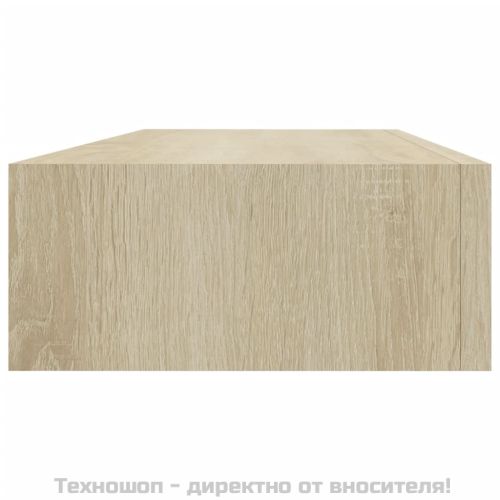 Стенни рафтове с чекмеджета, 2 бр, дъб, 60x23,5x10 см, МДФ