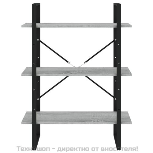 Библиотека на 5 нива, сив сонома, 80x30x175 см, инженерно дърво