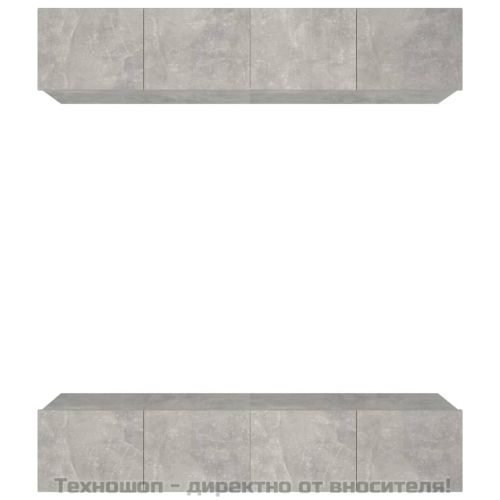 ТВ шкафове 4 бр бетонно сиви 80x30x30 см инженерно дърво