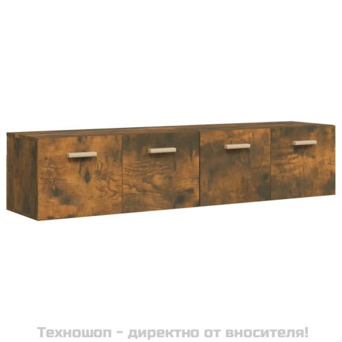 Стенни шкафове 2 бр Опушен дъб 80x35x36,5 см инженерно дърво