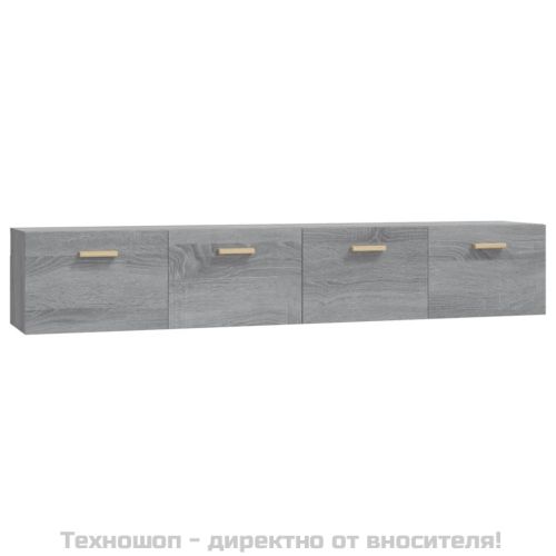 Стенни шкафове 2 бр Сив сонома 100x36,5x35 см инженерно дърво